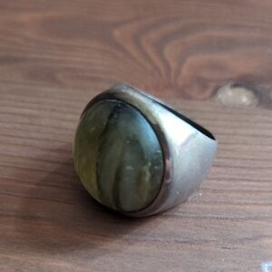 Men's Green Stone Signet Ring - Unbranded